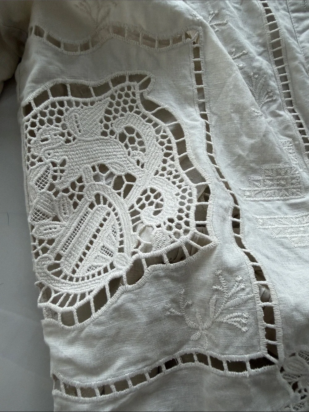 ZARA Linen Embroidered Shirt & Trousers